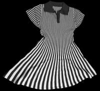 New Size Med(?) Women's Fitted Knit Striped A-Line Dress (See Description for Measurements)