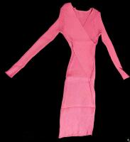 New Size XS-SM (?) Women's Knitted Ribbed Wrapped Midi Dress with Stretch (See Description for Measurements)
