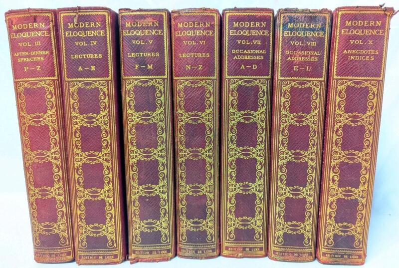 7 Volumes MODERN ELOQUENCE LECTURES, III, IV, V, VI, VII, VIII, X, Hardcover