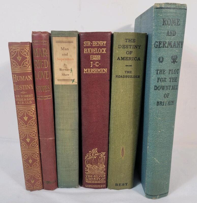 6 Antique Hardcover Books . History , Biography , Religion & Fiction .