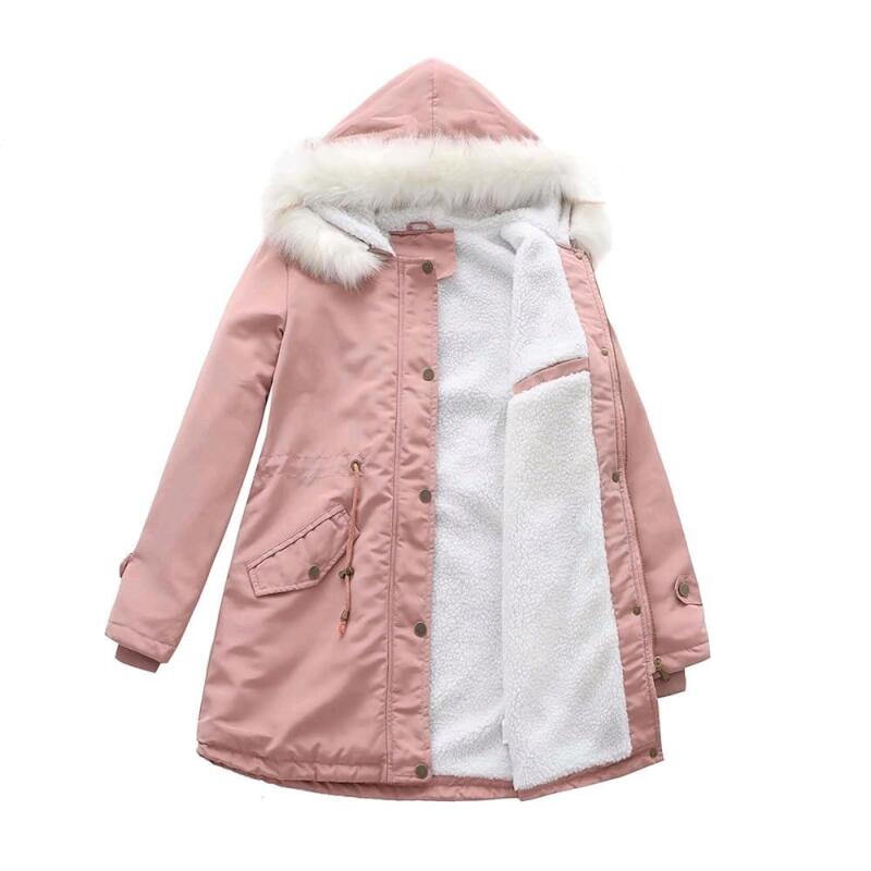New Medium Pink Winter Parka Jacket