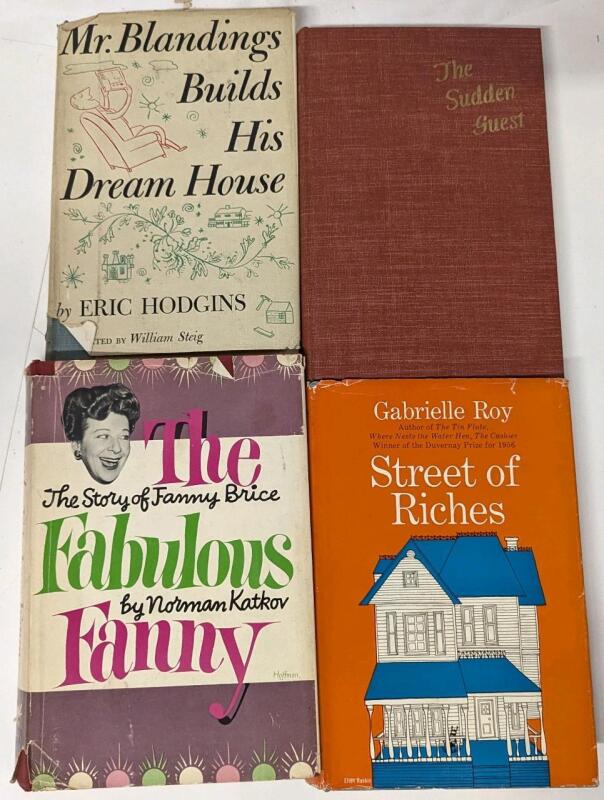 4 Vintage Hardcover Books: [1946] The Sudden Guest, [1946] Mr. Blanding's Build His Dream House, [1953] The Fabulous Fanny, [1957] Street of Riches
