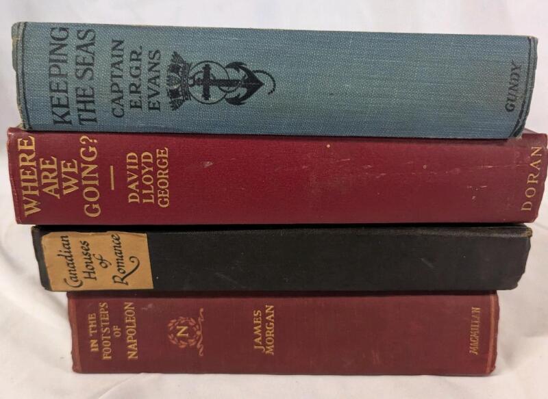 4 Antique to Vintage Hardcover Books. Not all Books Have Publishing Dates. Visible Dates 1915-1926