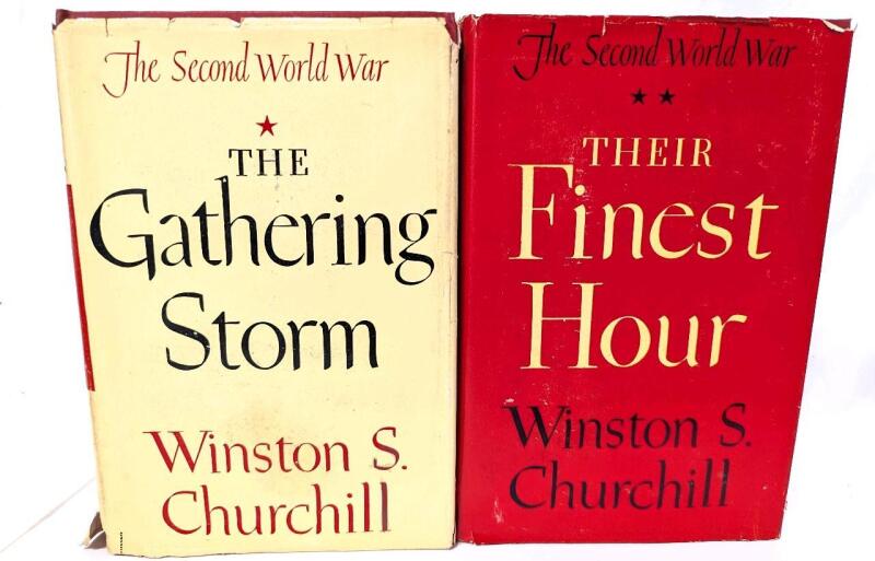 1948 THE SECOND WORLD WAR : The Gathering Storm & Their Finest Hour by Winston S Churchill (Both Book-of-the-Month Club) Hardcover Books