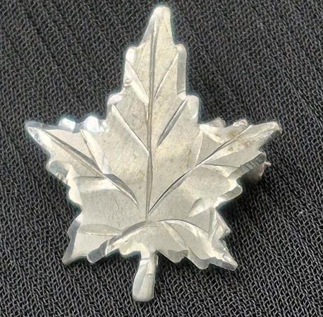 Vintage Coro Sterling Leaf Pin 0.75" Long