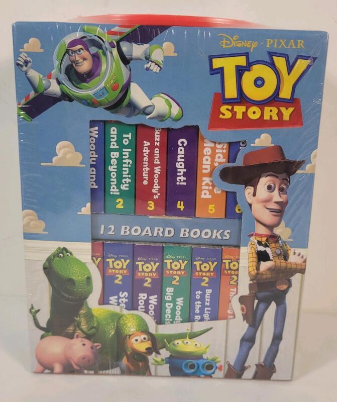New - Disney TOY STORY & TOY STORY 2 Board Books , 12 Book Set . Sealed