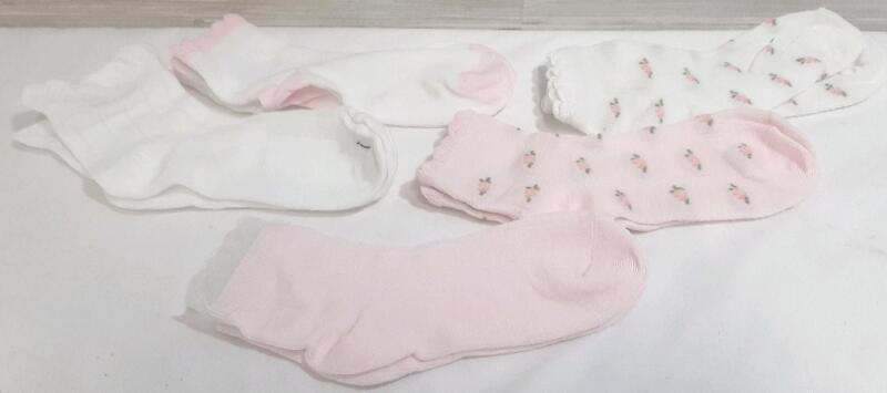5 New Pairs of Pink & White Toddler's Socks