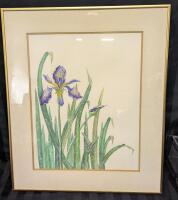 Vintage Framed Signed Watercolour Painting by Ann Marie Hodges in 85'. 19.75" by 23.75"