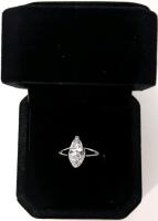 NEW Platinum Plated 1.0ct Marquise Cut Simulated Diamond Semi-Halo Ring Size 6