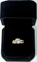 NEW 18K Gold Plated 2.0ct Simulated Diamond Ring - Size 7.0