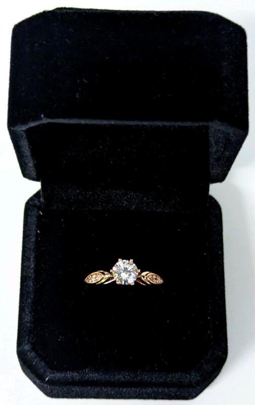 NEW 18K Gold Plated 1.0ct Simulated Diamond Chanel Ring - Size 7.0