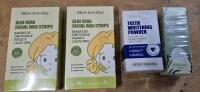 New Beauty Care Lot - Facial Wax Strips, Teeth Whitening Powder 45g & Rosemary Hair & Scalp Essential Oil 15mL