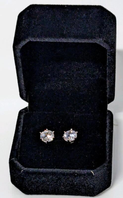 NEW 14K Gold Plated 1.0ct Each Simulated Diamond Stud Earrings