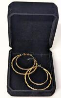 New 14K Gold Plated 40.0mm Double Hoop Earrings