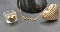 NEW 3pcs Heart Jewelry - Rings & Necklace