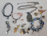 Assorted Evil Eye Jewelry & Whimsical Pins .