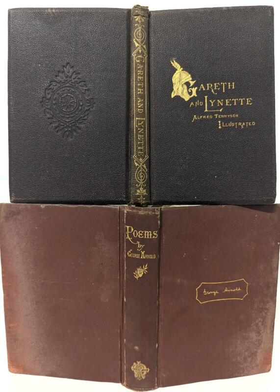 2 Antique Hardcover Books: [1872] GARETH AND LYNETTE By Alfred Tennyson, D.C.L. (With Illustrations) + 1880 THE POEMS OF GEORGE ARNOLD (Complete Edition)