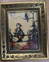 Framed Hummel Reproduction Print of "Just Sitting" 6.75" by 5.5"