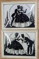 2 Framed Wedding Sillouttes. 8.75" by 6.75"