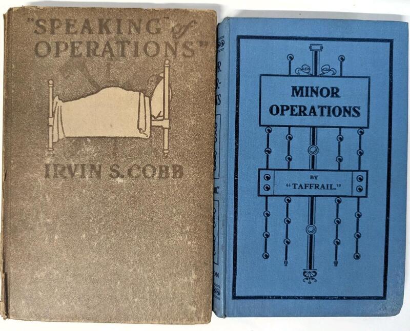 2 Antique Hardcover Books: [1915] "SPEAKING of OPERATIONS" by Irvin S. Cobb + [1918] MINOR OPERATIONS by "Taffrail"