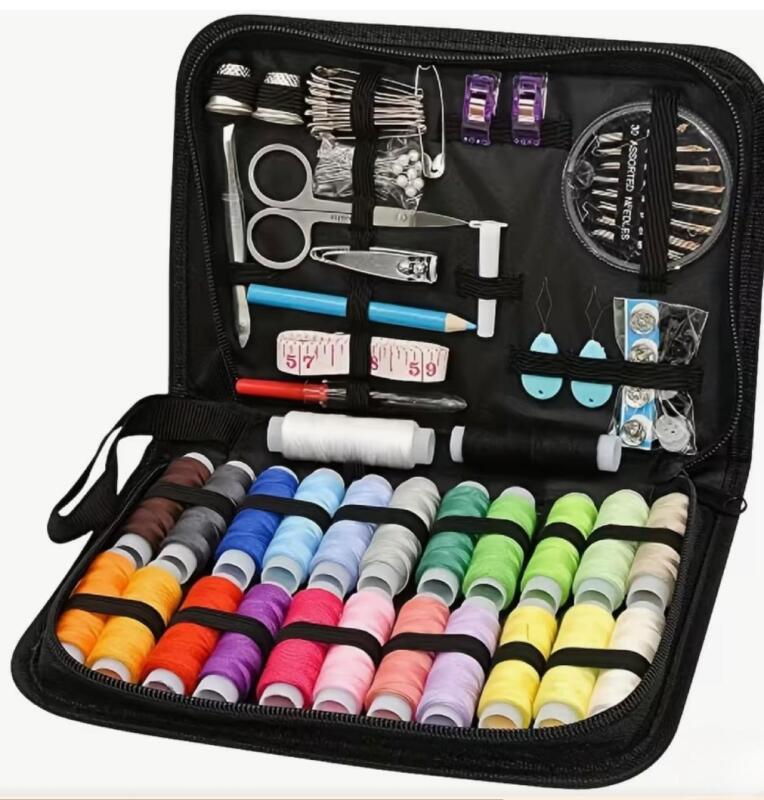 New Sewing Kit With 100 Sewing Supplies And Accessories - 24-Color Threads, Needle And Thread Kit Products For Small Fixes, Basic Mini Travel Sewing Kit For Emergency Repairs Zippered box is 8.25 x 5.5&rsquo;&rsquo;