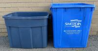 2 Large Bins, Includes Navy Bin (20.5&rdquo; x 16&rdquo; x 16.5&rdquo;) and Simcoe Recycling Bin (18&rdquo; x 15.5&rdquo; x 21&rdquo;)