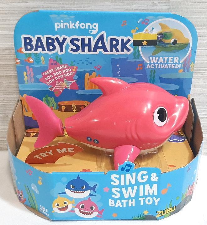 New Baby Shark Sing & Swim Bath Toy | Measures 6&frac12;" Long, 4" Tall
