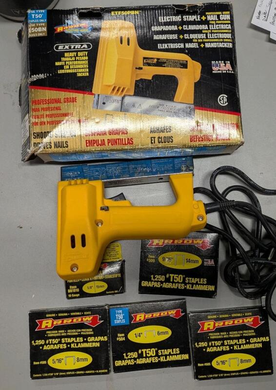Arrow Electric Staple + Nail Gun. With bonus Staples, Brad Nails & More!