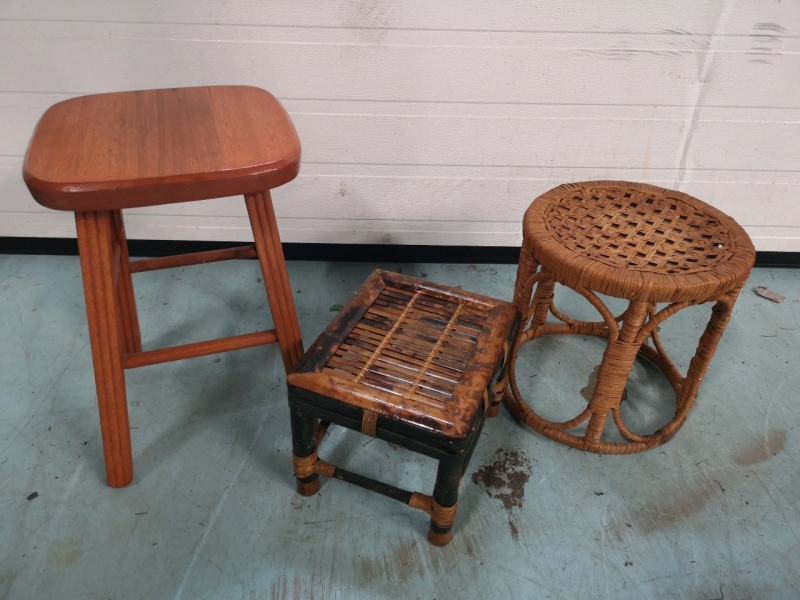 Plant Stand + Foot Stool + Stool