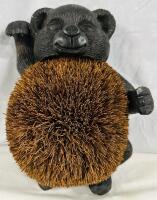 Novelty Solid Wood Bear-Shaped Boot Brush, 12.5&rdquo; x 8.5&rdquo; x 5.5&rdquo;