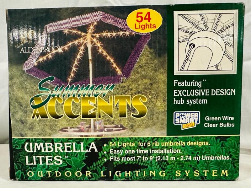 As-New In-Box Summer Accents Outdoor Umbrella Lites, 54 Lights, Fits Most 7-9&rsquo; Umbrellas