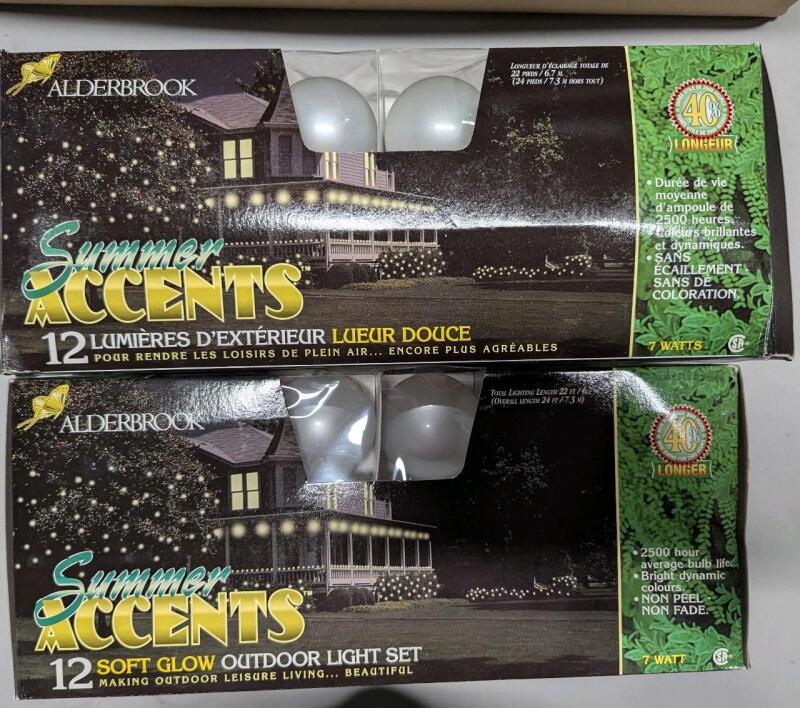 2 Alderbrook Summer Accents 12 Softglow Light Stands. Each Strand 22ft.