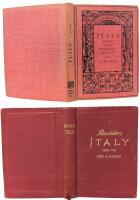 2 Antique Books: [1913] PLATO Morals and Political Ideals (Hardcover ) by A. M. Adam & [1909] Baedeker's ITALY From the Alms to Naples (Softcover) With MANY Maps