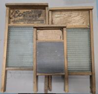 3 Vintage Washboards Large Two are Glass, Small is Metal.