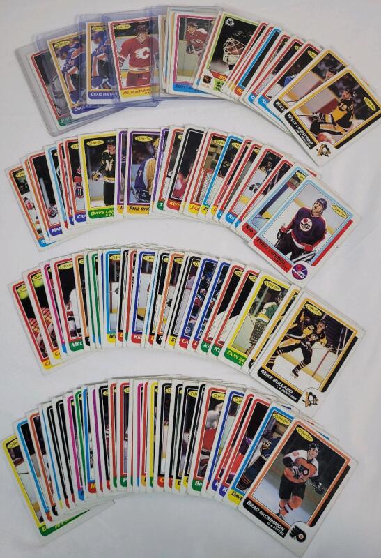 1986-87 O Pee Chee NHL Hockey Trading Card Singles , 85+ Trading Cards . Will include Doubles