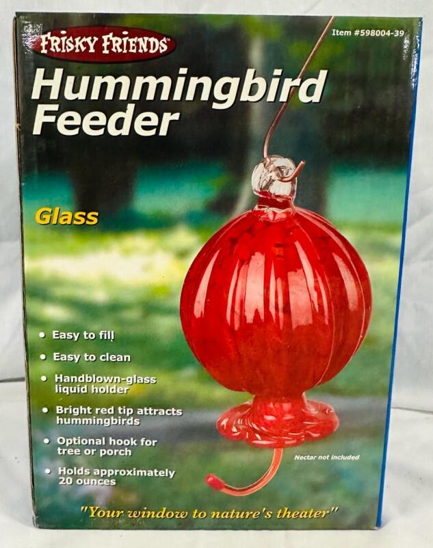 Frisky Friends Glass Hummingbird Feeder, Approx. 5&rdquo; x 7&rdquo;