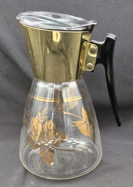 MCM Vintage Colony Glass Coffee Warmer Pitcher Carafe Heatproof USA