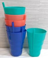 6 New Plastic Straw Cups | 20floz Each