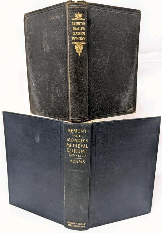 2 Antique Hardcover Books: [1906] B&Eacute;MONT AND MONOD'S Medieval Europe 395-1270 & [1873] DR SMITH'S Smaller Classical Mythology
