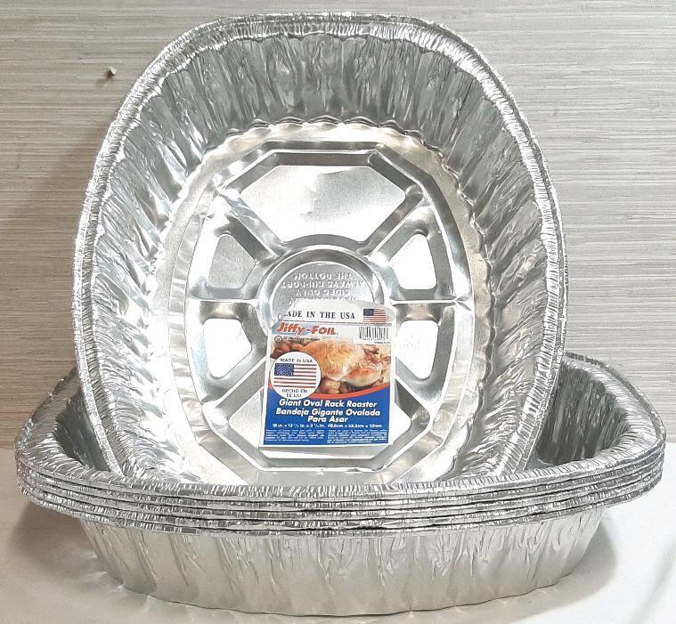 6 New Jiffy-Foil Giant Oval Rack Roasters | 16"&times;13⅛"&times;3⅛"