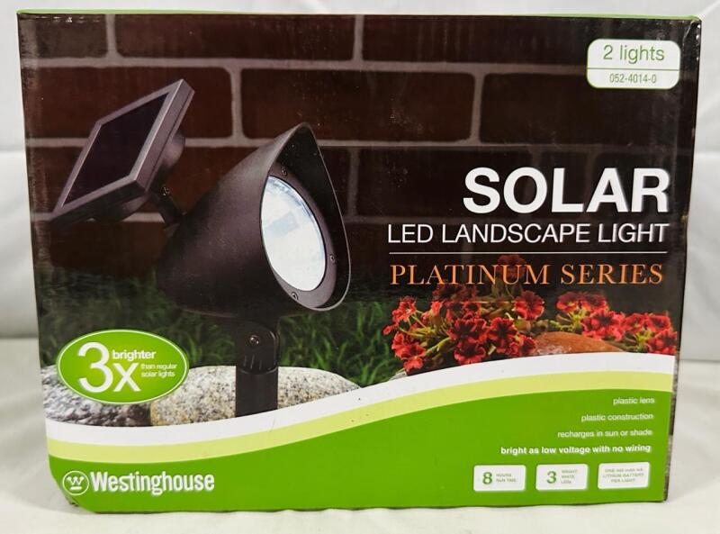 2 As-New Westinghouse Solar LED Garden/Landscape Lights, 052-4014-0
