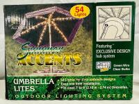 As-New In-Box Summer Accents Outdoor Umbrella Lites, 54 Lights, Fits Most 7-9&rsquo; Umbrellas