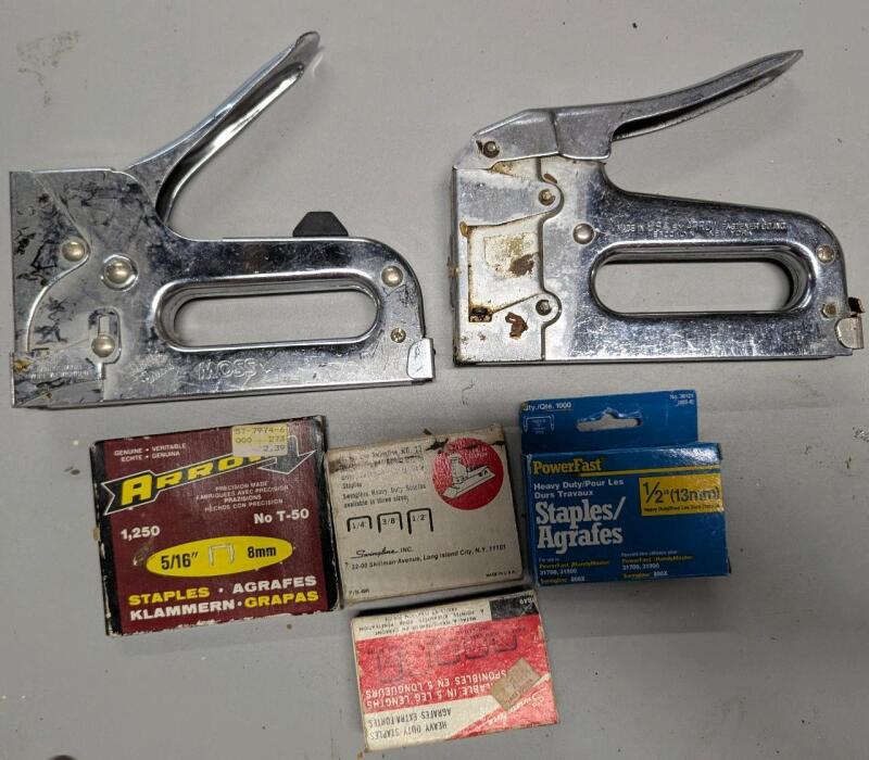 2 Staple Guns Arrow and Miss with Staples.