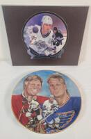 Wayne Gretzky Picture & Bobby / Brett Hull Collector Plate NHL Hockey Sports Memorabilia .