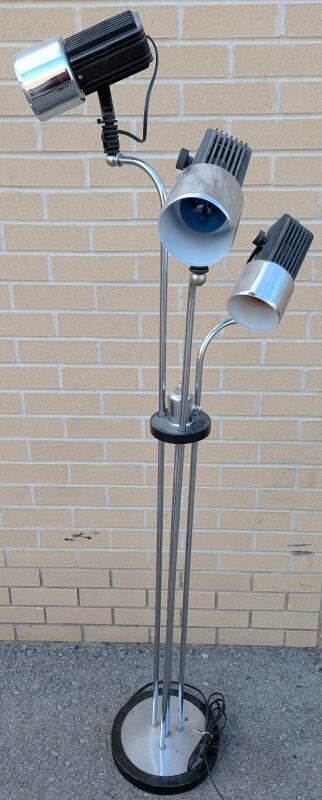 Vintage Three Light Fixture with Coloured Bulbs. 61" Tall. Does not turn on.