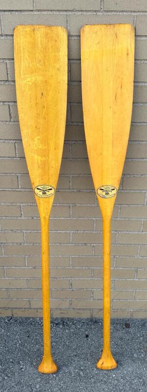 2 Northumberland Paddle Co Handmade Wooden Rowing Oars, 53.5x7&rdquo;