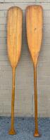 2 Wooden Rowing Oars, Slightly Mismatched - See Description for Measurements