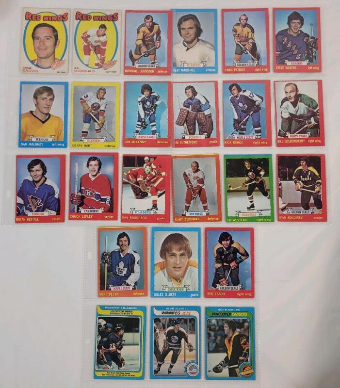 1971 - 1979 O Pee Chee NHL Hockey Trading Card Singles , 24 Trading Cards