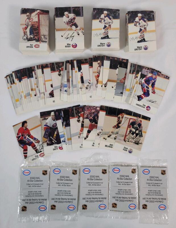 1988 ESSO NHL Hockey All-Star Trading Cards (240+ Trading Cards) & Five (5) Sealed Packs .