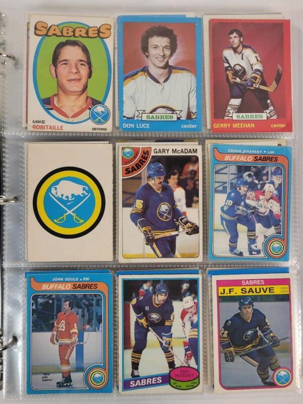 1971 - 2024 Buffalo Sabres NHL Hockey Trading Card Singles , 205 Trading Cards .
